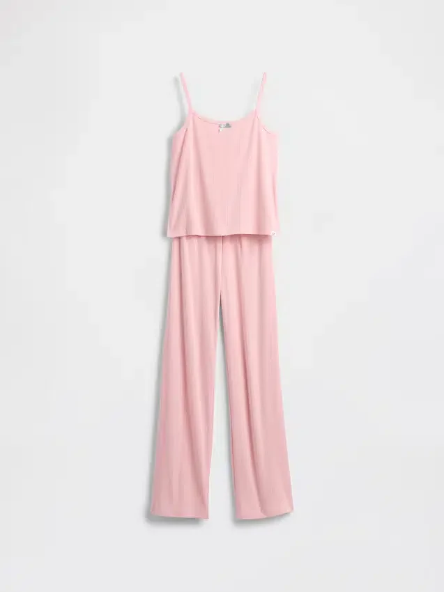 Çocuklar İçin Geri Dönüştürülmüş Pointelle Tank Pijama Seti