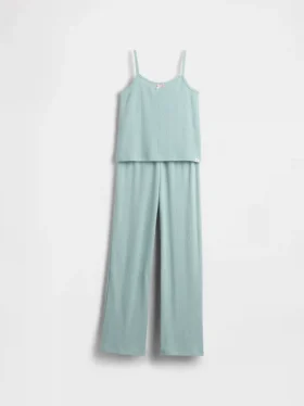 Çocuklar İçin Geri Dönüştürülmüş Pointelle Tank Pijama Seti