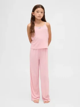 Çocuklar İçin Geri Dönüştürülmüş Pointelle Tank Pijama Seti