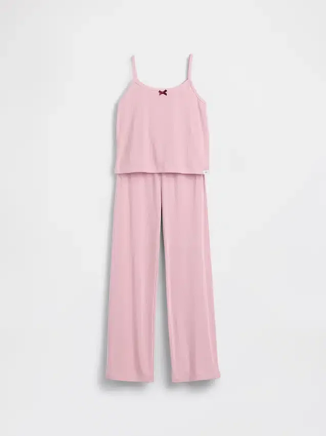 Çocuklar İçin Geri Dönüştürülmüş Pointelle Tank Pijama Seti