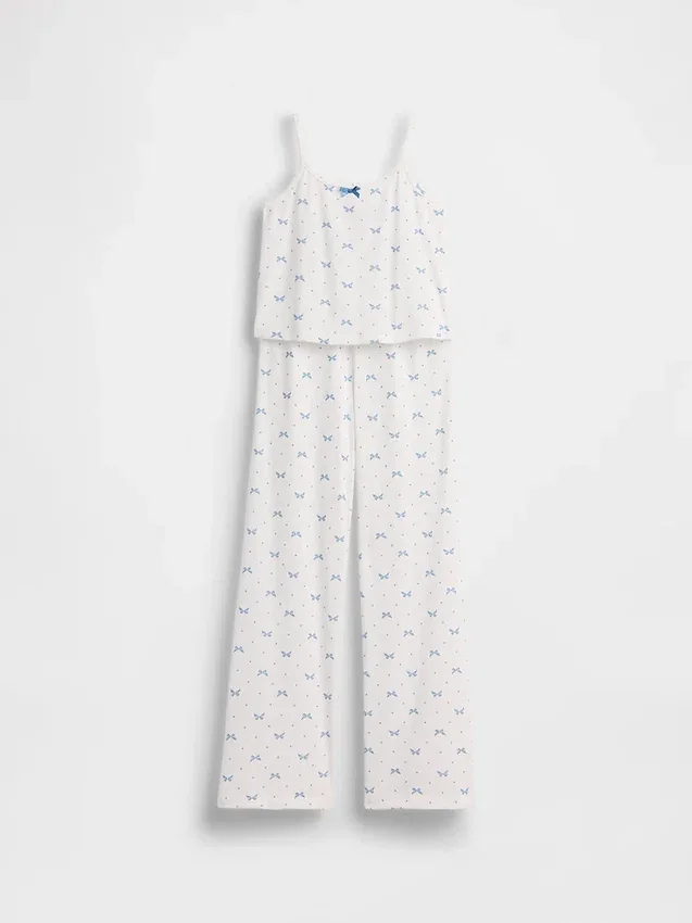 Çocuklar İçin Geri Dönüştürülmüş Pointelle Tank Pijama Seti