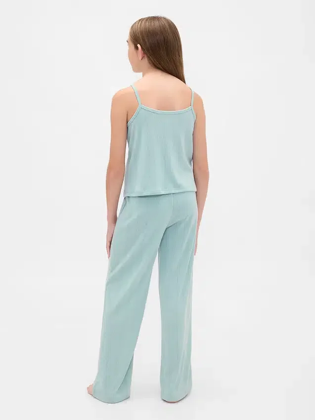 Çocuklar İçin Geri Dönüştürülmüş Pointelle Tank Pijama Seti