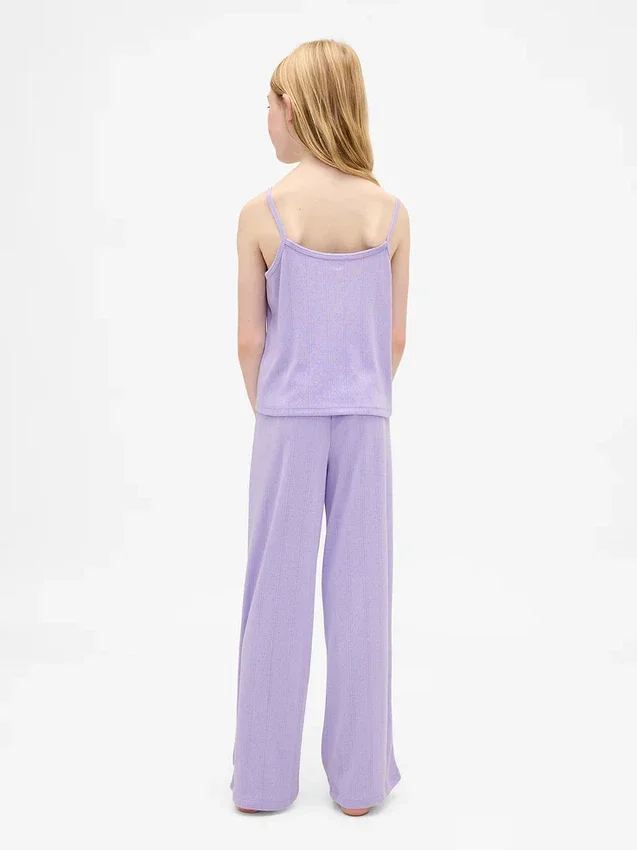 Çocuklar İçin Geri Dönüştürülmüş Pointelle Tank Pijama Seti