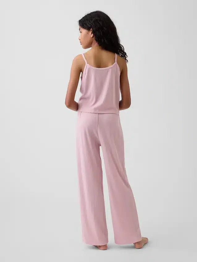 Çocuklar İçin Geri Dönüştürülmüş Pointelle Tank Pijama Seti