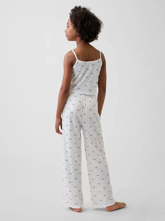 Çocuklar İçin Geri Dönüştürülmüş Pointelle Tank Pijama Seti