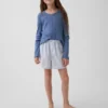 Çocuklar İçin Geri Dönüştürülmüş Poplin Pijama Şortları