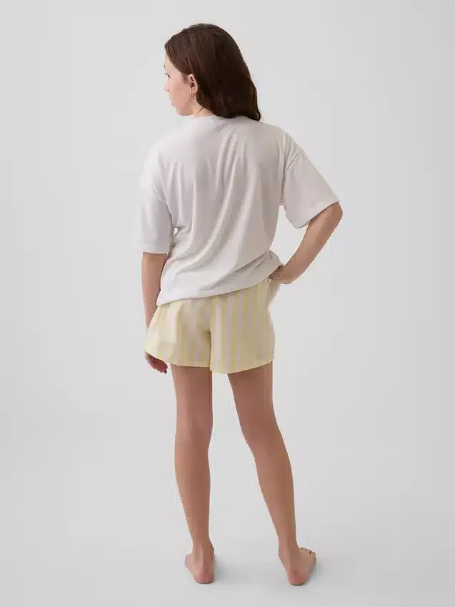 Çocuklar İçin Geri Dönüştürülmüş Poplin Pijama Şortları