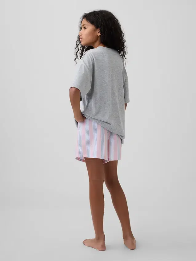 Çocuklar İçin Geri Dönüştürülmüş Poplin Pijama Şortları