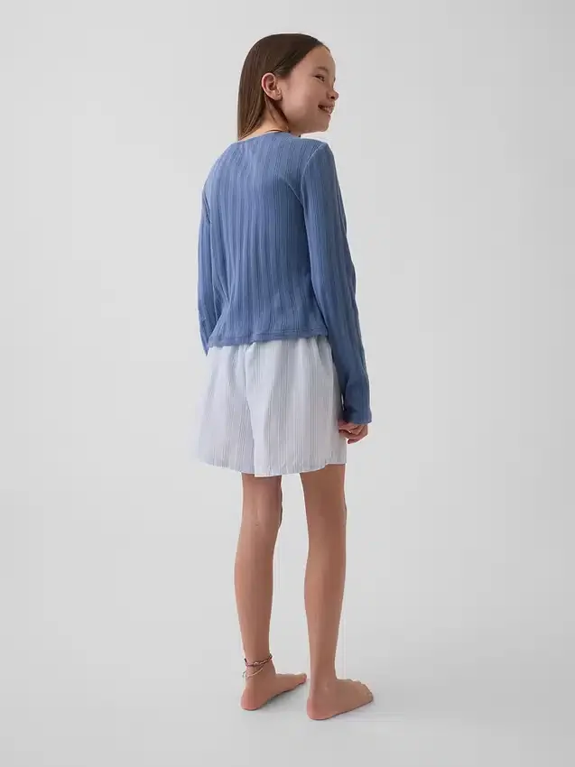 Çocuklar İçin Geri Dönüştürülmüş Poplin Pijama Şortları