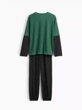 Çocuklar İçin Geri Dönüştürülmüş Renk Bloklu Pijama Seti