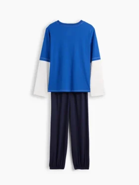 Çocuklar İçin Geri Dönüştürülmüş Renk Bloklu Pijama Seti