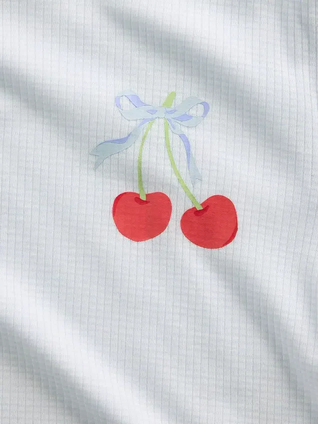 Çocuklar İçin Geri Dönüştürülmüş Ribana Pijama Şortlar Seti