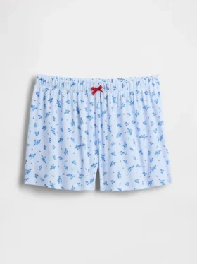 Çocuklar İçin Geri Dönüştürülmüş Ribana Pijama Şortu