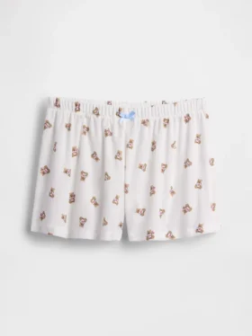 Çocuklar İçin Geri Dönüştürülmüş Ribana Pijama Şortu
