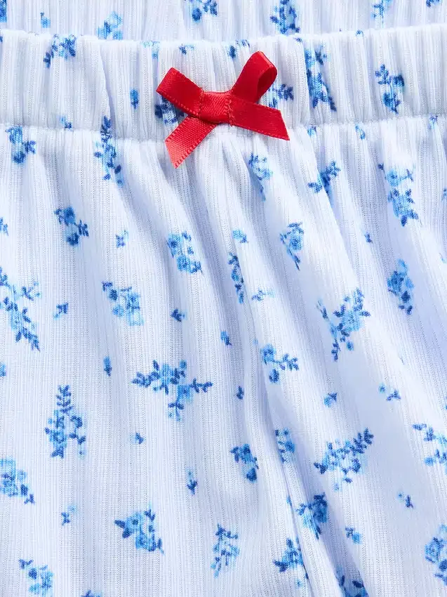 Çocuklar İçin Geri Dönüştürülmüş Ribana Pijama Şortu