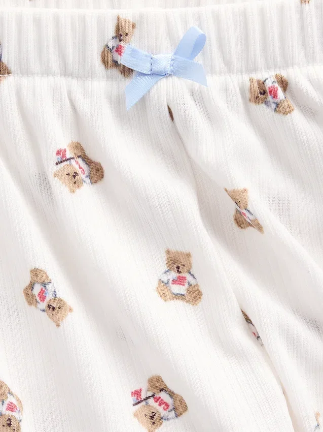 Çocuklar İçin Geri Dönüştürülmüş Ribana Pijama Şortu