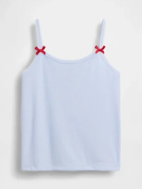 Çocuklar İçin Geri Dönüştürülmüş Ribana Pijama Tank Top