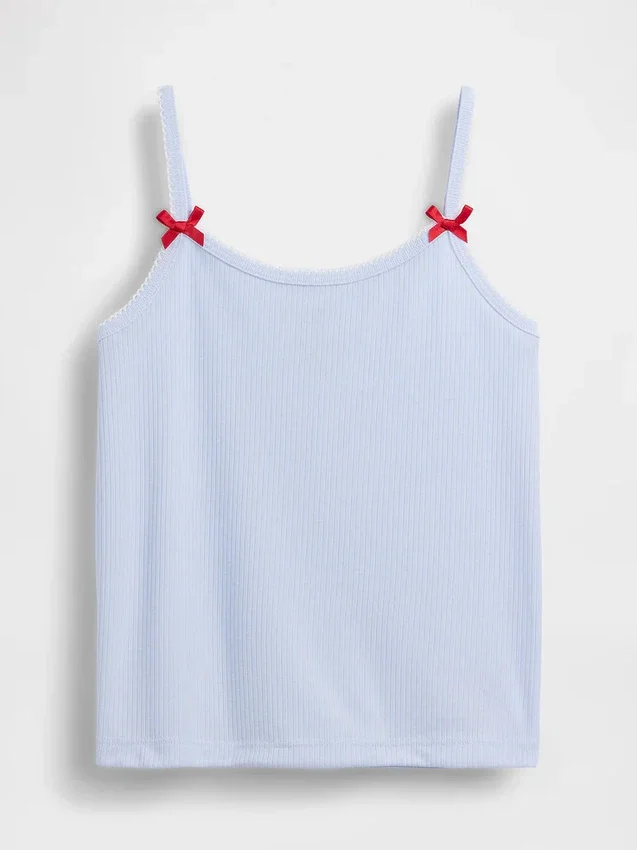 Çocuklar İçin Geri Dönüştürülmüş Ribana Pijama Tank Top