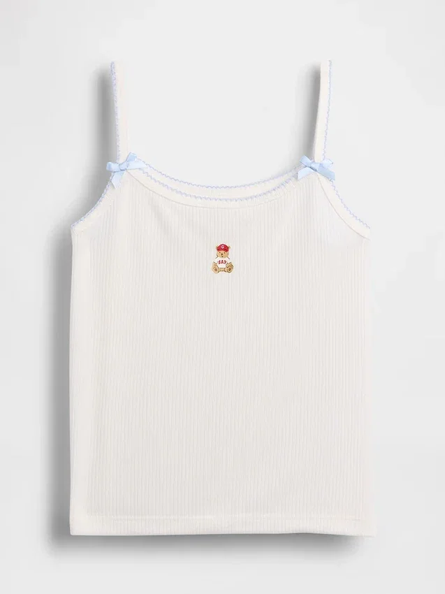 Çocuklar İçin Geri Dönüştürülmüş Ribana Pijama Tank Top