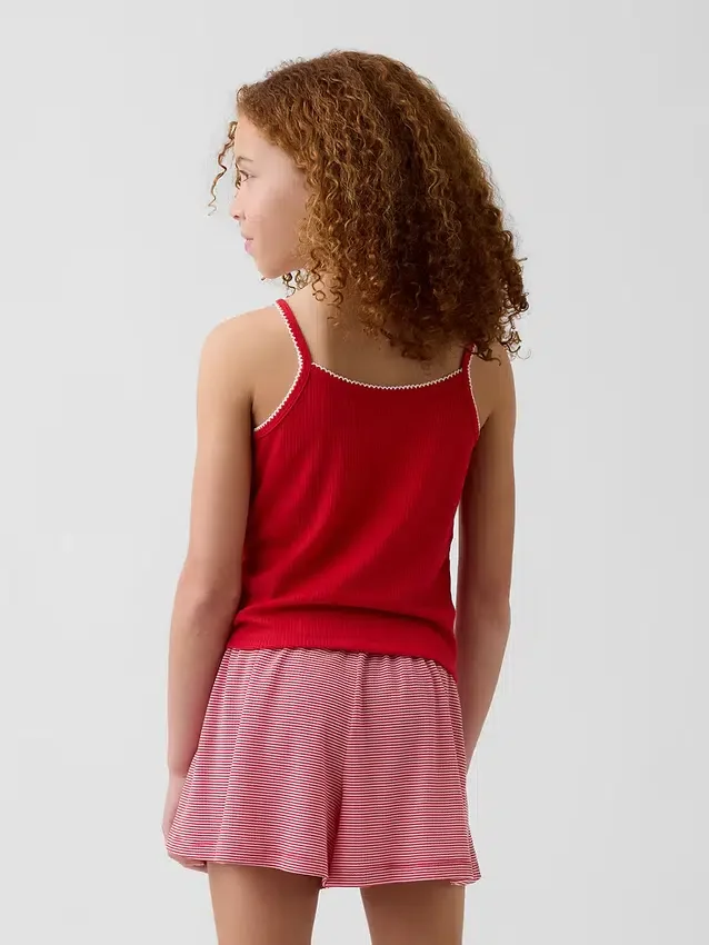 Çocuklar İçin Geri Dönüştürülmüş Ribana Pijama Tank Top