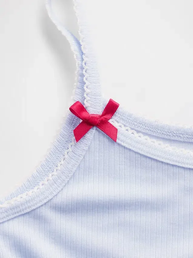 Çocuklar İçin Geri Dönüştürülmüş Ribana Pijama Tank Top