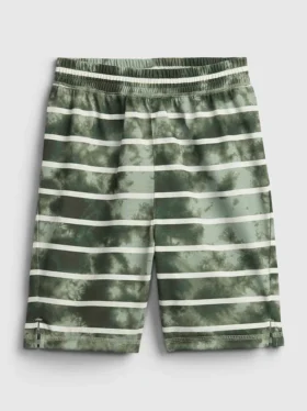 Çocuklar İçin Geri Dönüştürülmüş Tie-Dye Çizgili Pijama Şortu