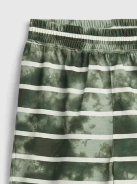Çocuklar İçin Geri Dönüştürülmüş Tie-Dye Çizgili Pijama Şortu
