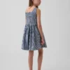 Çocuklar İçin Gingham Desenli Denim Elbise