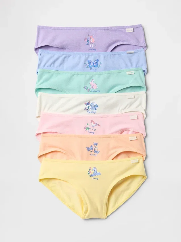 Çocuklar İçin Haftanın Günleri Bikini Külotları (7'li Paket)