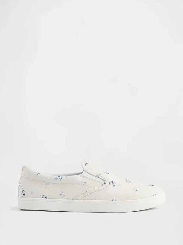 Çocuklar İçin Çiçek Desenli Slip-On Spor Ayakkabılar
