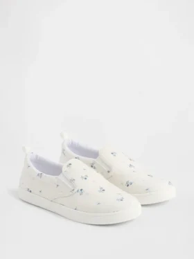 Çocuklar İçin Çiçek Desenli Slip-On Spor Ayakkabılar