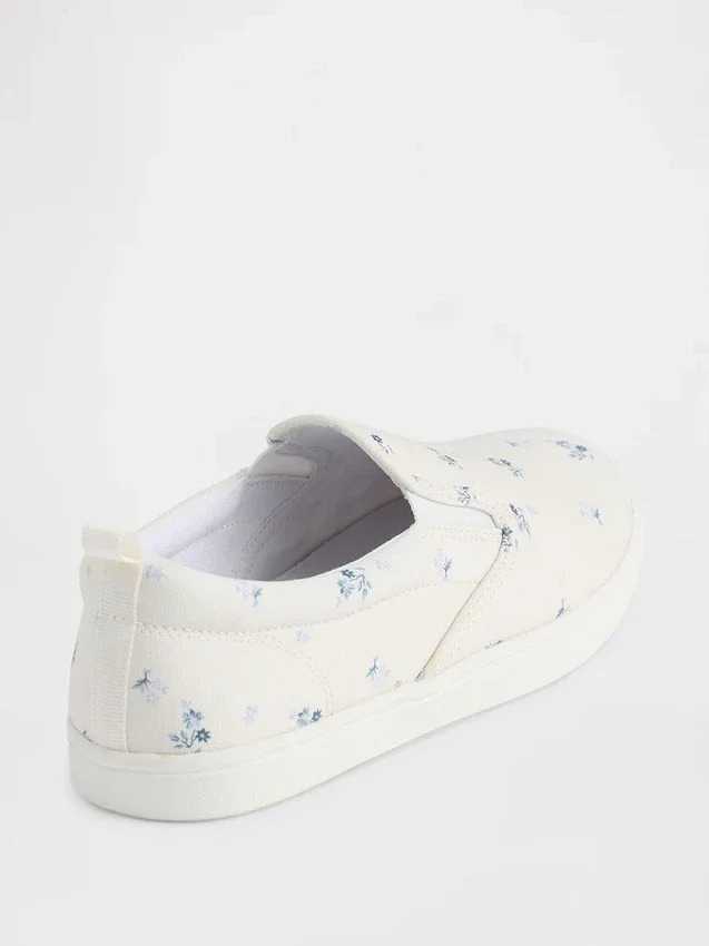 Çocuklar İçin Çiçek Desenli Slip-On Spor Ayakkabılar