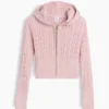 Çocuklar İçin Kablo Örgü Kazaklı Fermuarlı Kapüşonlu Sweatshirt