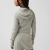 Çocuklar İçin Kablo Örgü Kazaklı Fermuarlı Kapüşonlu Sweatshirt