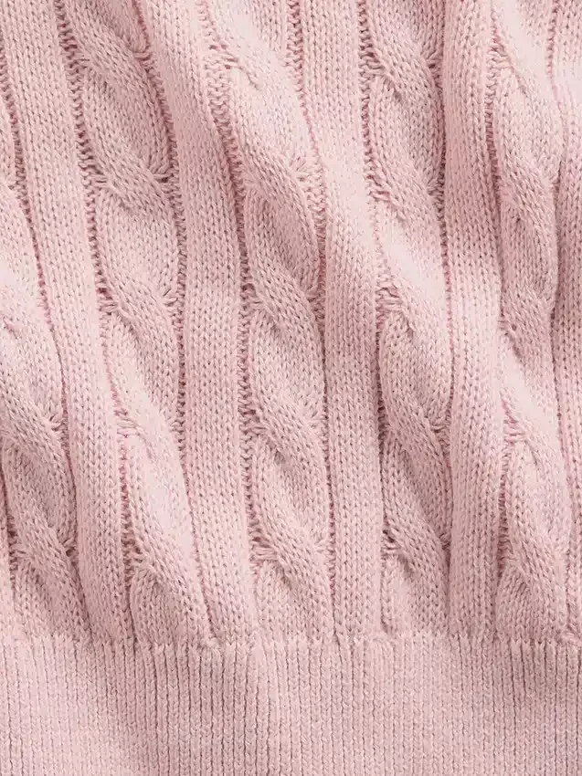 Çocuklar İçin Kablo Örgü Kazaklı Fermuarlı Kapüşonlu Sweatshirt