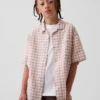 Çocuklar İçin Keten-Pamuklu Rahat Tatil Gömleği