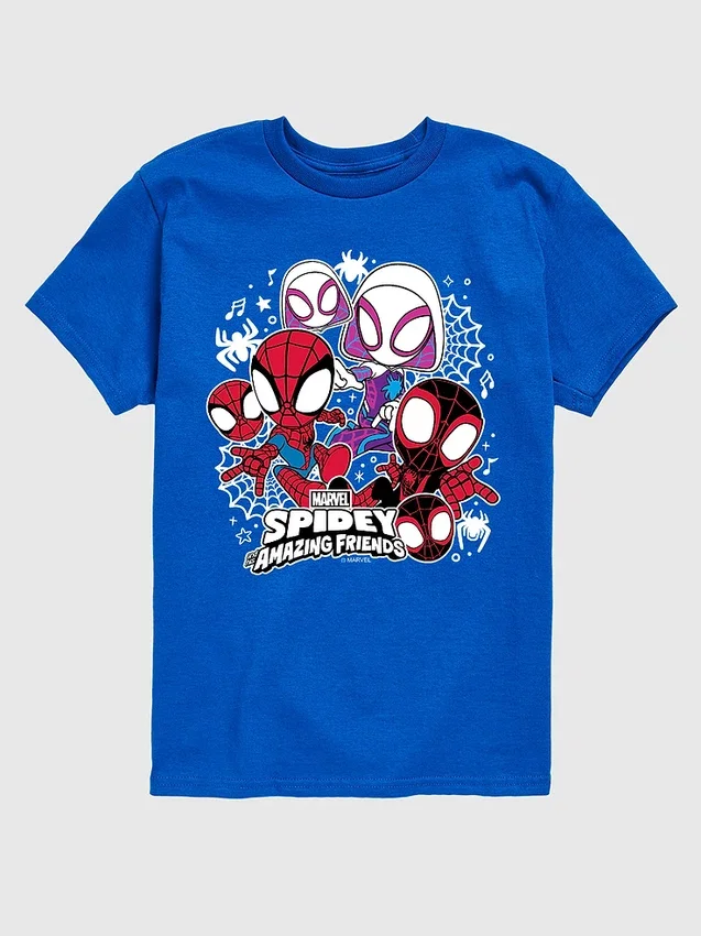 Çocuklar İçin Marvel Spidey ve Arkadaşları Kısa Kollu Grafik Tişört