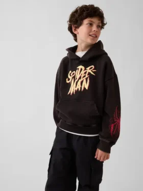 Çocuklar İçin Marvel Vintagesoft Örümcek Adam Bol Kesim Kapüşonlu Sweatshirt