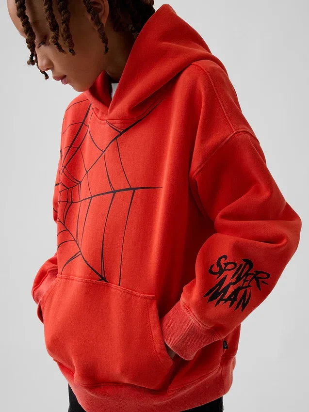 Çocuklar İçin Marvel Vintagesoft Örümcek Adam Bol Kesim Kapüşonlu Sweatshirt