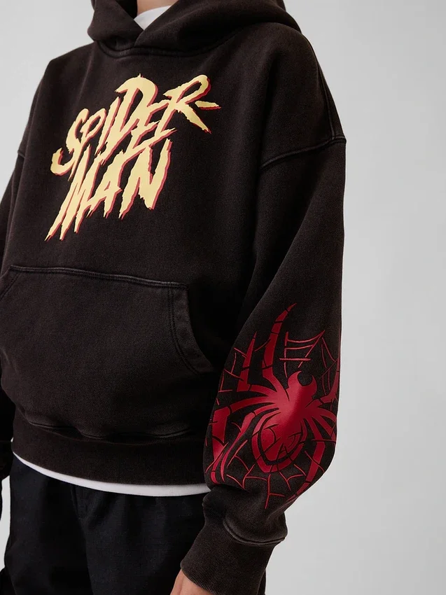 Çocuklar İçin Marvel Vintagesoft Örümcek Adam Bol Kesim Kapüşonlu Sweatshirt