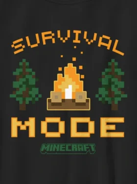 Çocuklar İçin Minecraft Hayatta Kalma Modu Grafik Tişört