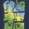 Çocuklar İçin Minecraft Steve ve Alex Vs Mobs Grafikli Tişört
