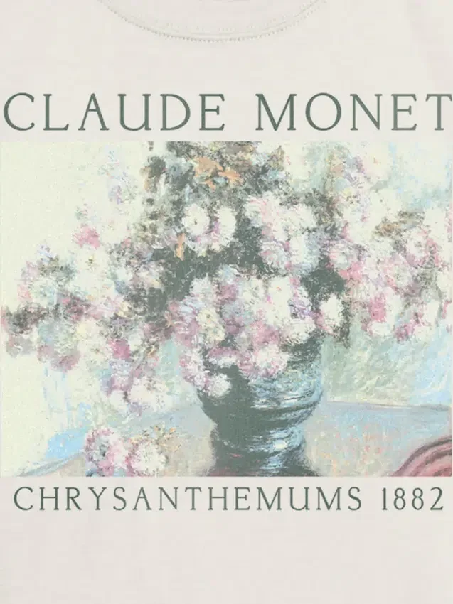 Çocuklar İçin Monet Çiçek Desenli Grafik Tişört