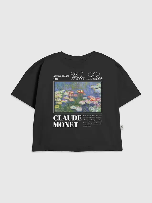 Çocuklar İçin Monet Nilüferleri Desenli Tişört
