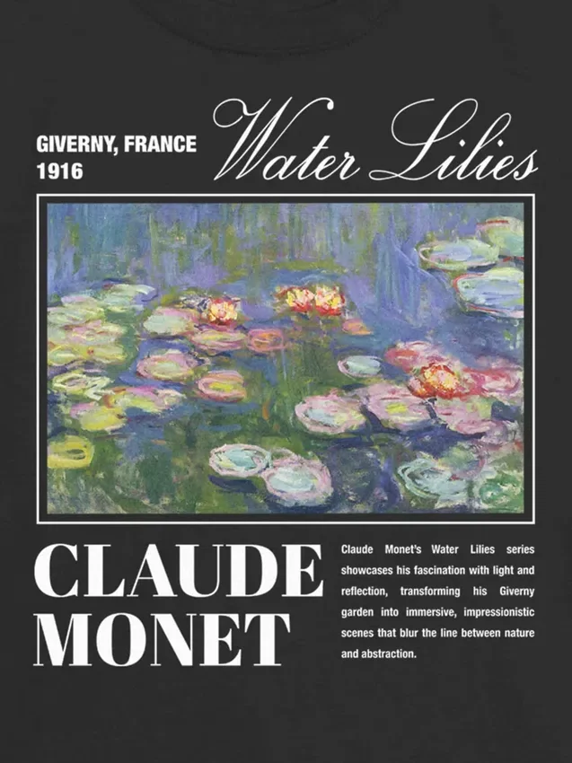 Çocuklar İçin Monet Nilüferleri Desenli Tişört