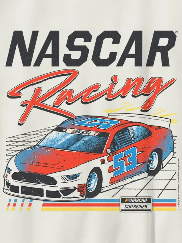 Çocuklar İçin Nascar Retro Yarışçı Desenli Tişört