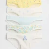 Çocuklar İçin Organik Esnek Pamuklu Bikini Külot (5'li Paket)