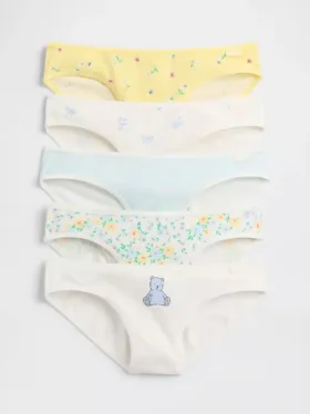 Çocuklar İçin Organik Esnek Pamuklu Bikini Külot (5'li Paket)