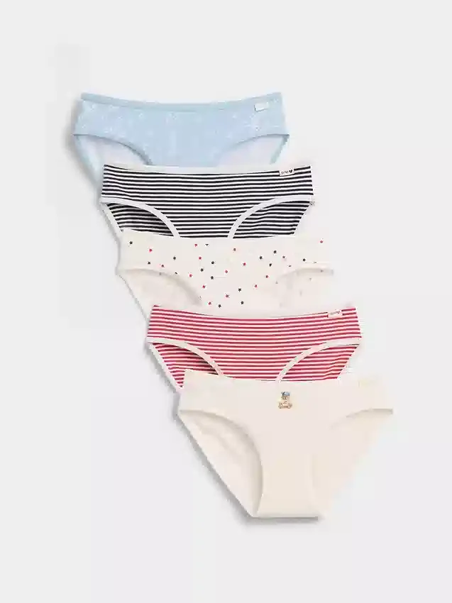 Çocuklar İçin Organik Esnek Pamuklu Bikini Külot (5'li Paket)