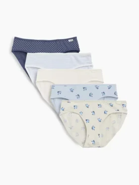 Çocuklar İçin Organik Esnek Pamuklu Bikini Külot (5'li Paket)